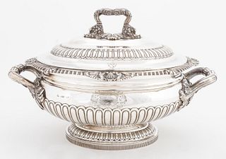 ARMORIAL STERLING SILVER TUREEN LONDON 1817