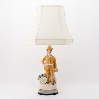BADEN POWELL STAFFORDSHIRE FIGURE LAMP, C. 1899