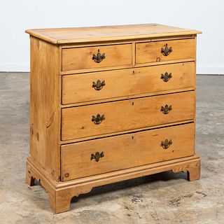 COUNTRY PINE FIVE DRAWER CHEST OF DRAWERS