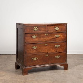 18TH C. ENGLISH CHIPPENDALE WALNUT CHEST