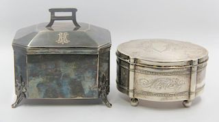 SILVER. Group of 2 Decorative Boxes.