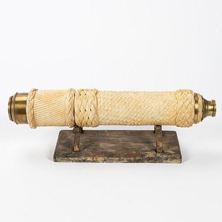 19TH/20TH C. TWO-DRAW ROPE COVERED TELESCOPE