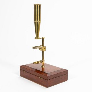 19TH C. GOULD TYPE COMPOUND MICROSCOPE IN CASE