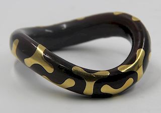 JEWELRY. Tiffany & Co 18kt Gold and Wood Bangle.