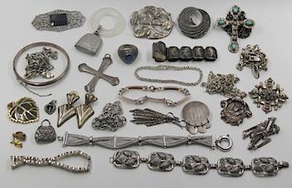 JEWELRY. Large Grouping of Silver Jewelry.