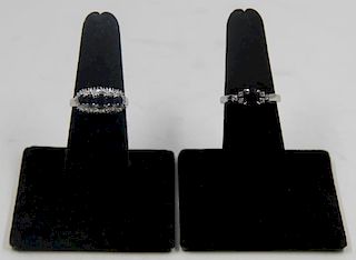 JEWELRY. Diamond and Sapphire Ring Grouping.