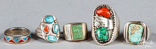 Eleven Native American Indian rings