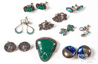 Native American Indian & Mexican earrings & pins