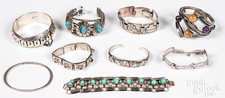 Silver Native Indian & Mexican bracelets