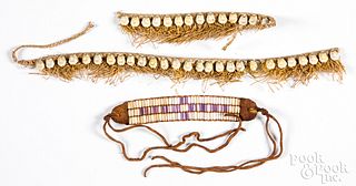 Shell bead arm band, in Iroquois wampum style