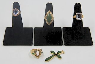 JEWELRY. Miscellaneous Gold Jewelry Grouping.