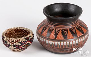 Paiute Indian beaded basket