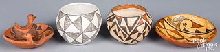 Four pieces of Acoma Indian pottery
