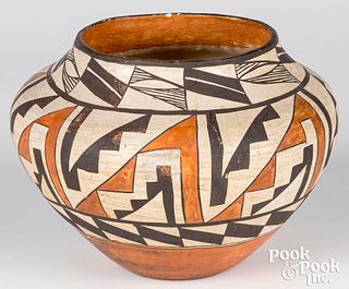 Acoma Indian polychrome pottery olla