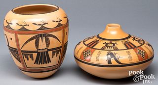 Two Gloria Mahle Hopi Pueblo polychrome pottery