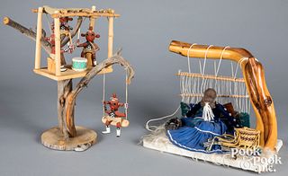 Two contemporary Native American Indian dioramas
