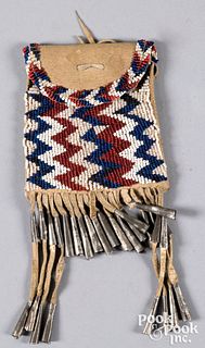Native American Indian beaded tobacco pouch