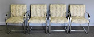 Midcentury Set of 4 Mies Van Der Rohe Style Chairs