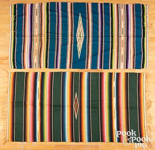 Two contemporary southwestern style blankets