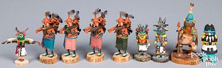 Miniature Indian kachina and Mudhead figures
