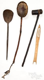 Four Native American Indian utensils