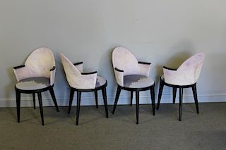 Italian Modern Set of 4 Saporiti Arm Chairs.