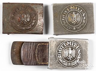 Three German WWII Army belt buckles