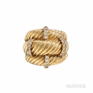 18kt Gold and Diamond Dome Ring