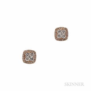 18kt Rose Gold and Diamond Earstuds