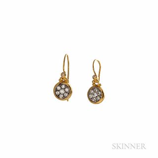 Gurhan 24kt Gold and Diamond "Moonstruck" Earrings