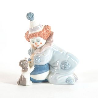 Pierrot w/Puppy & Ball 1005278 - Lladro Porcelain Figure