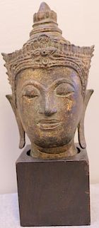 Vintage Patinated Buddha Head.