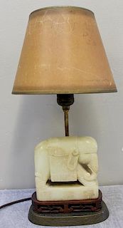 Vintage Jade Elephant as a Lamp.