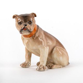Vintage Dresden Porcelain Dog Figurine, Old English Bulldog
