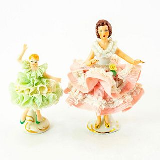 2 Dresden Porcelain Figurines, Lady Dancers