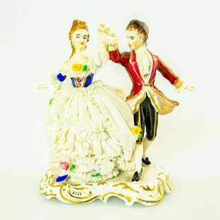 Muller Volkstedt Dresden Figurine Grouping, Dancing Couple