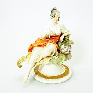 G Calle Works Of Art Italy Figurine, Woman With Flowers