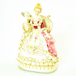 Vintage Bone China Lace Figurine, Seated Woman