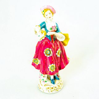 Vintage Porcelain Figurine, Woman With Flower