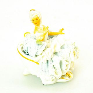 Vintage Sandizell Porcelain Mini Figurine, Seated Woman