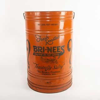 Rare 50 Lbs Bri-Nees Peanut Collectible Advertising Tin