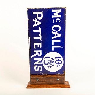 Vintage McCalls Pattern Metal Advertising Sign