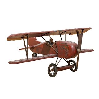 Wooden And Metal Tabletop Airplane, Wright Flyer