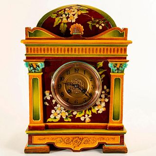 Doulton Lambeth Faience Floral Mantel Clock