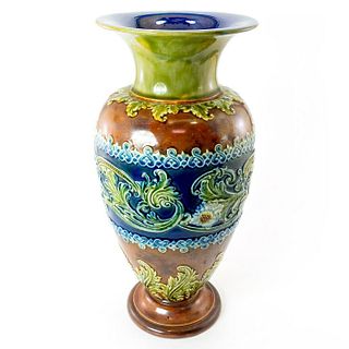 Doulton Lambeth Stoneware Floral Vase