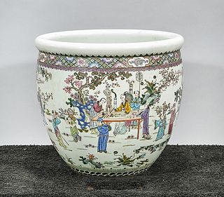 Chinese Enameled Porcelain Jardiniere