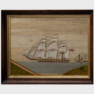 British Sailor's Woolwork Clipper Ship, Flying the Union Jack