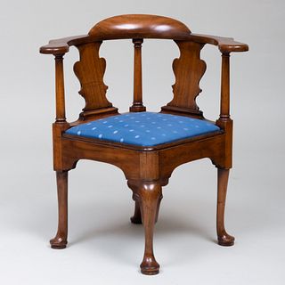 George III Mahogany Corner Chair