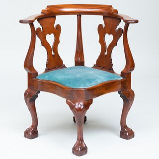 American Chippendale Style Mahogany Corner Chair