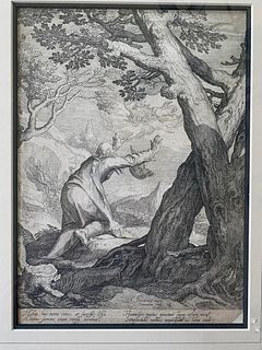 Elisha and Elijah by Jan Saenredam (1565-1607)